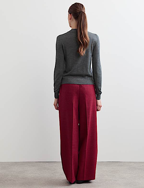 Wool with Cashmere Button Front Cardigan - AU