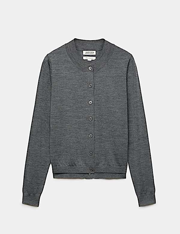 Wool with Cashmere Button Front Cardigan - AU