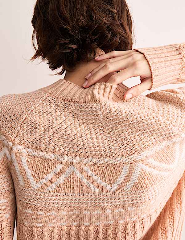Pure Lambswool Fair Isle Funnel Neck Jumper - AU