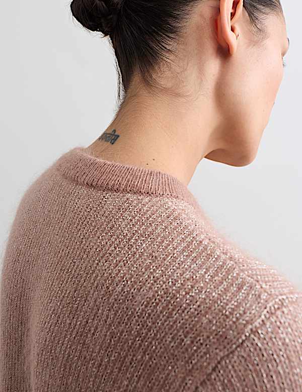 Ronde hals met mohair en glitter - BE