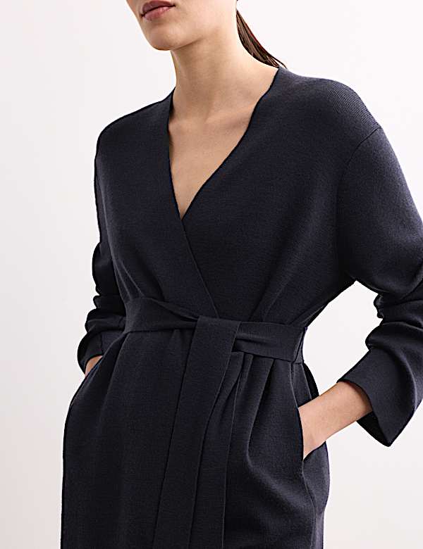 Pure Merino Wool Wrap cardigan - NL