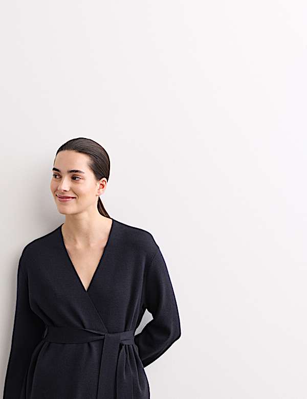 Pure Merino Wool Wrap cardigan - NL