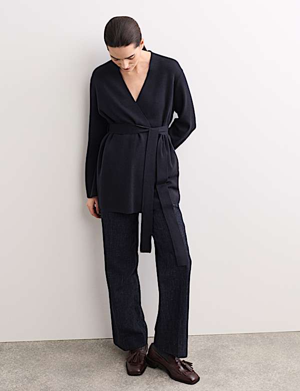 Pure Merino Wool Wrap cardigan - NL