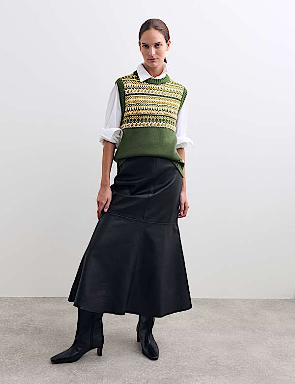 Zuiver wollen tanktop met Fair Isle-motief - NL