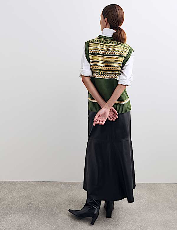 Zuiver wollen tanktop met Fair Isle-motief - NL