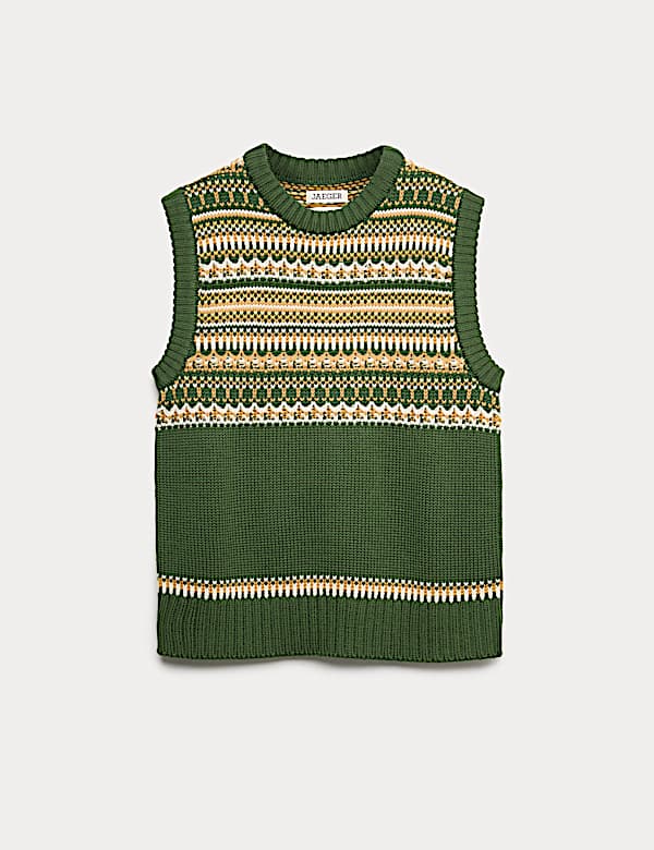Zuiver wollen tanktop met Fair Isle-motief - NL