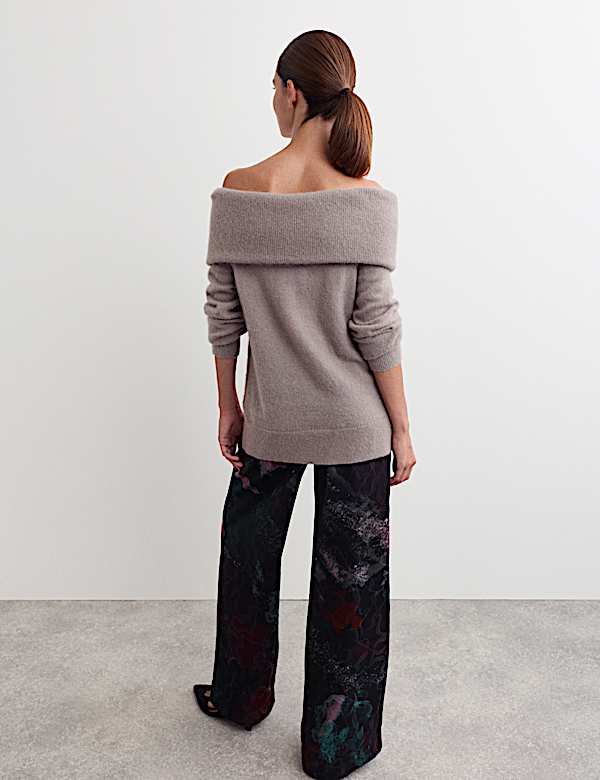 Mohair Blend Off The Shoulder Jumper - AU