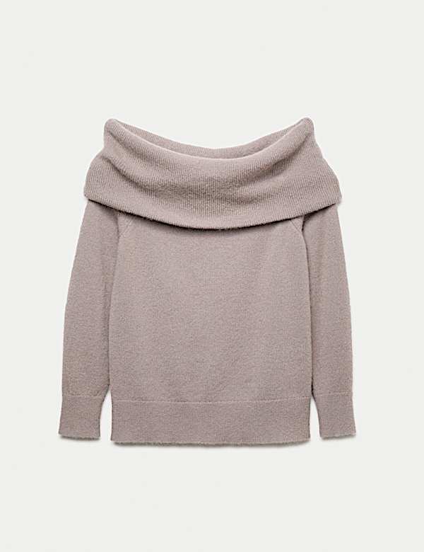 Mohair Blend Off The Shoulder Jumper - AU