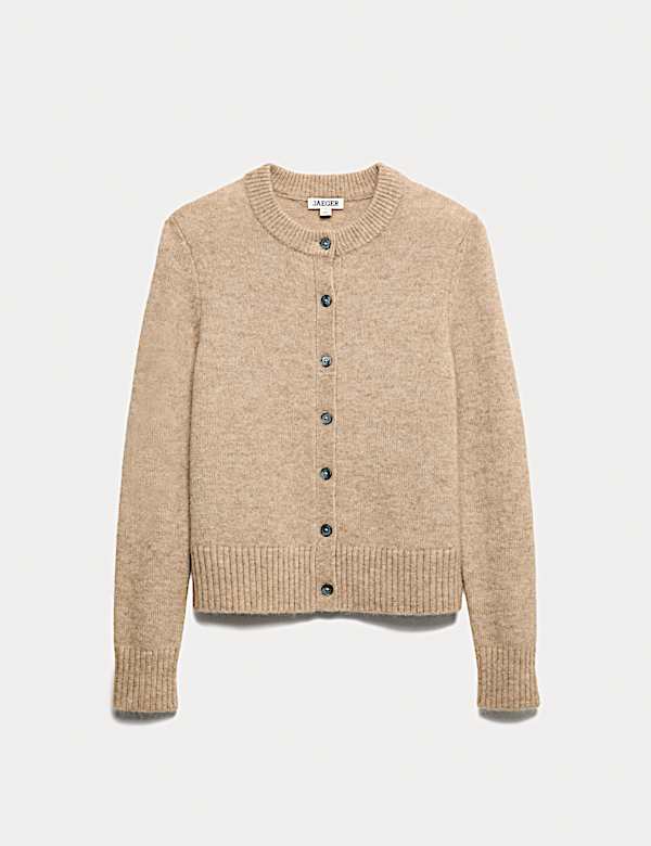 Mohair & Wool Blend Textured Cardigan - GR