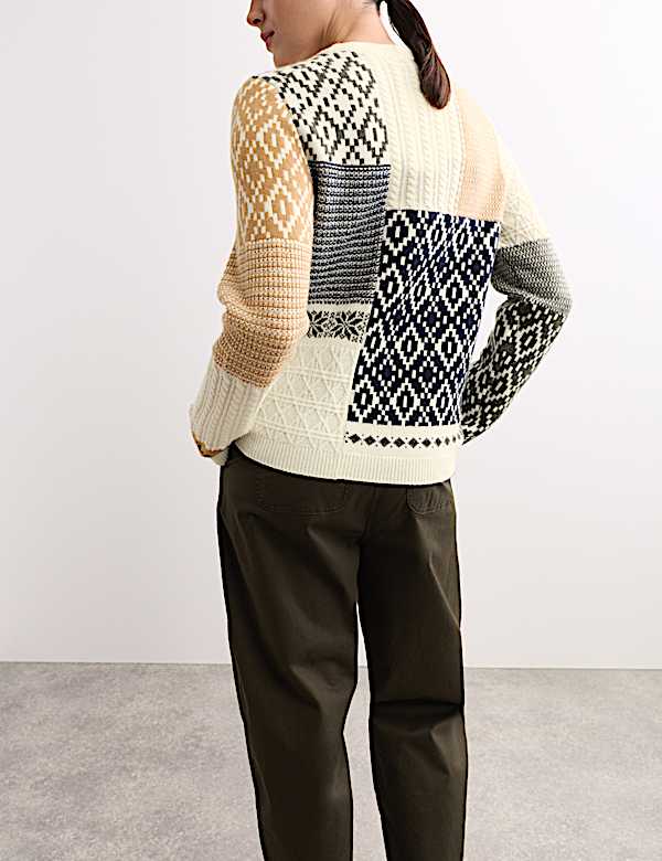 Pull &agrave; maille torsad&eacute;e en laine m&eacute;rinos et cachemire - CA