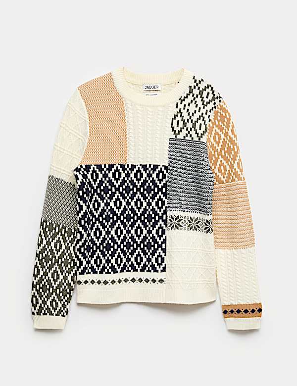 Pull &agrave; maille torsad&eacute;e en laine m&eacute;rinos et cachemire - CA