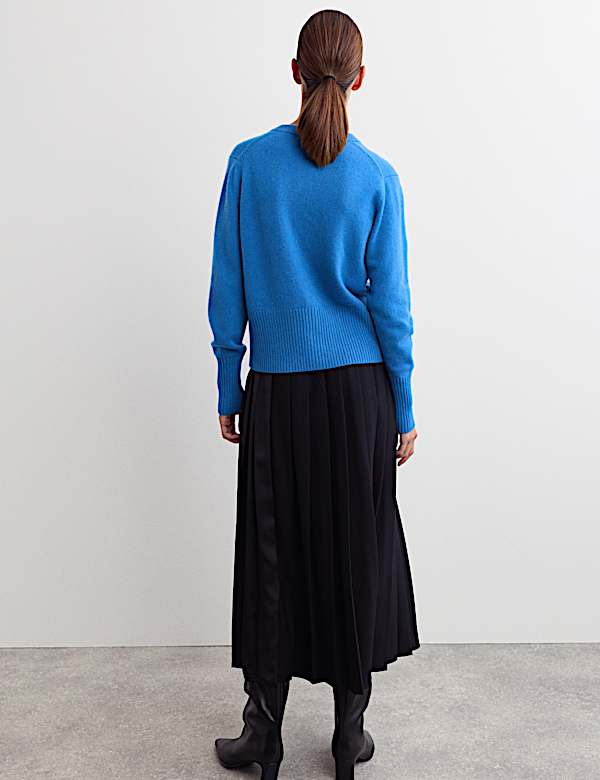 Pure Cashmere Round Neck Relaxed Cardigan - FR