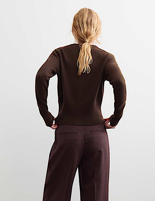 Pure Cashmere Round Neck Relaxed Cardigan - NZ