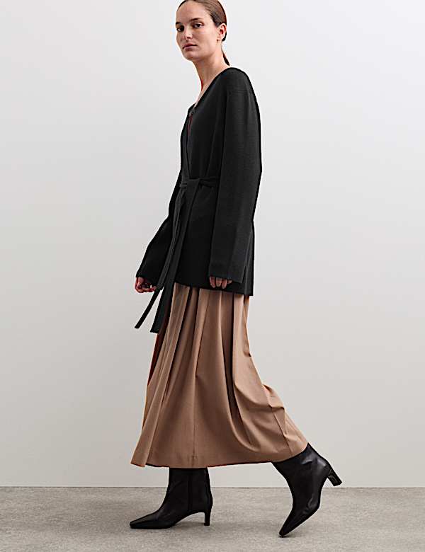 Pure Merino Wool Wrap Cardigan - NL