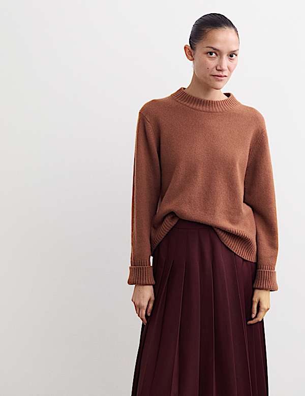 Pull coupe décontractée 100 % cachemire à col rond - FR