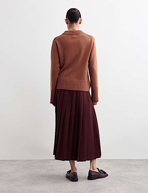 Pull coupe décontractée 100 % cachemire à col rond - FR