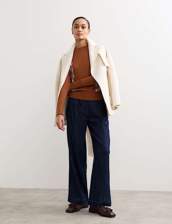 Jersey 100 % lana de merino de jacquard geom&eacute;trico - ES