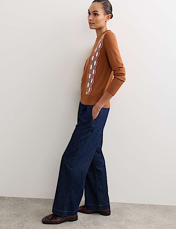 Jersey 100 % lana de merino de jacquard geom&eacute;trico - ES