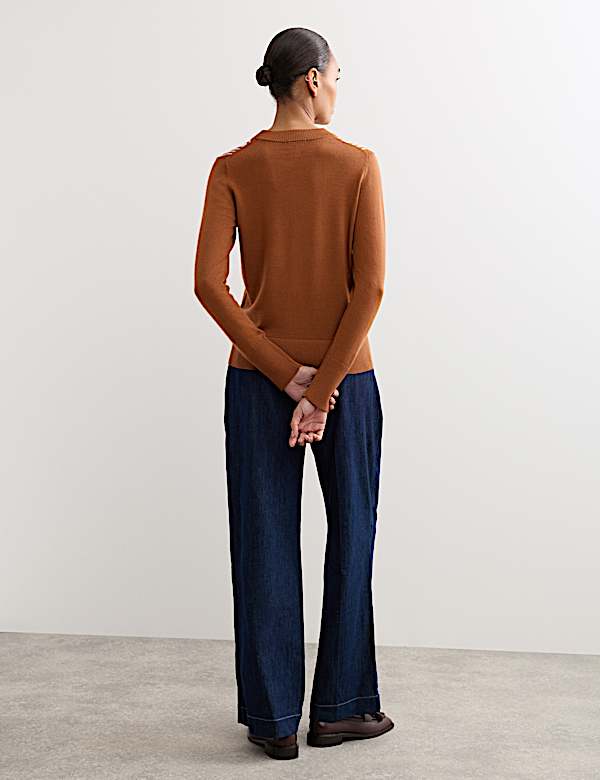 Jersey 100 % lana de merino de jacquard geom&eacute;trico - ES