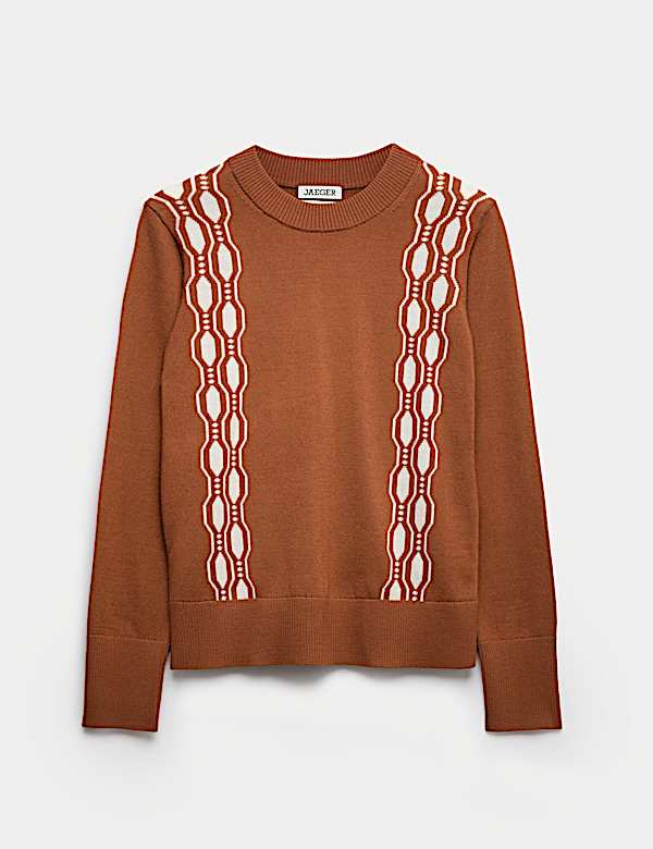 Jersey 100 % lana de merino de jacquard geom&eacute;trico - ES