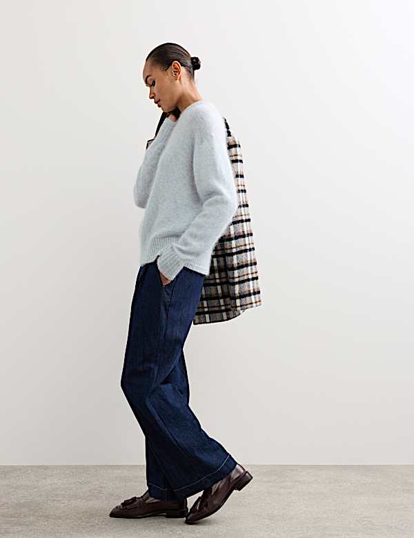 Mohair Blend Crew Neck Jumper - CA