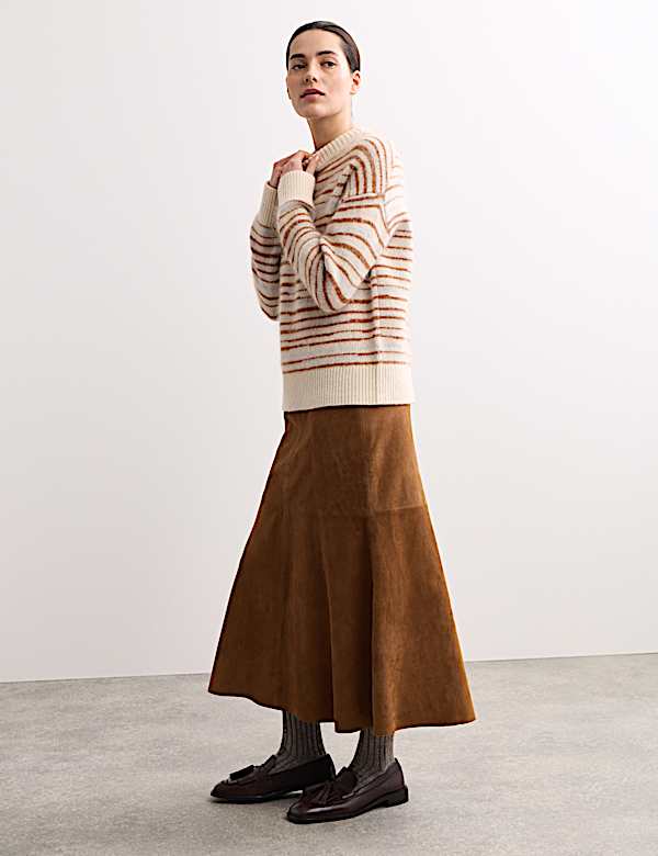 Mohair Blend Jacquard Stripe Jumper - AU