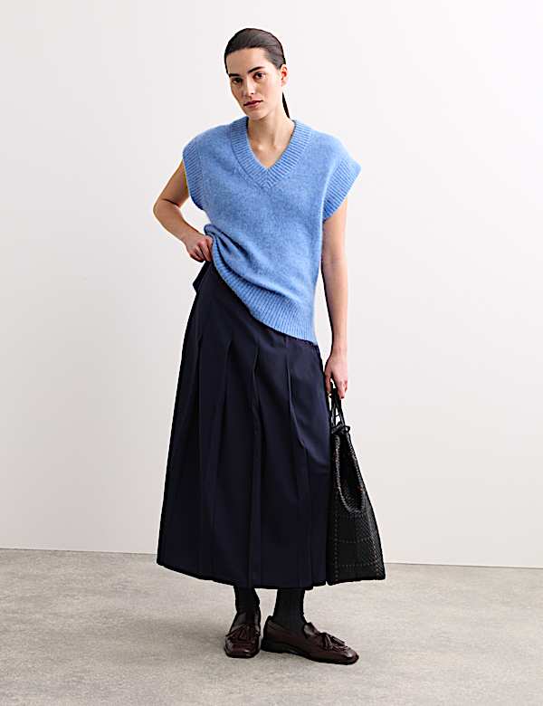 Mohair Blend V-Neck Vest Top - ES