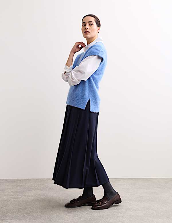 Mohair Blend V-Neck Vest Top - ES