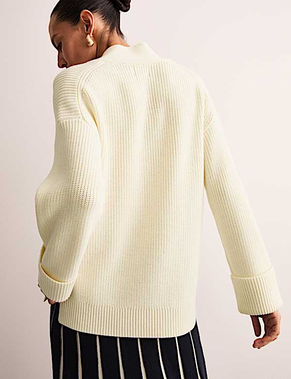 Jersey informal 100% lana de merino de escote en pico - ES