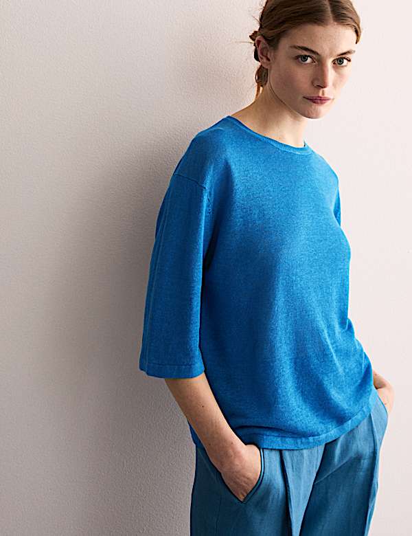 Pure Linen Textured T-Shirt - CA