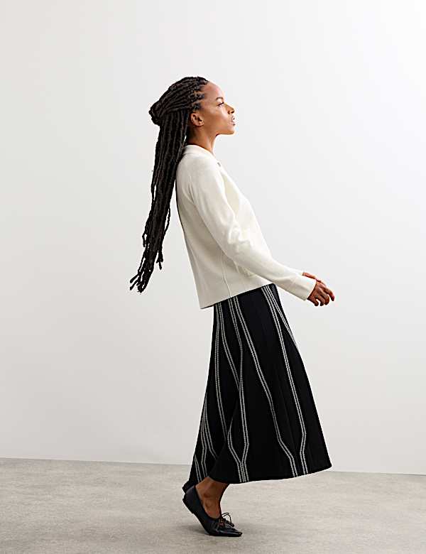 Pure Merino Wool Textured Knitted Jacket - AU