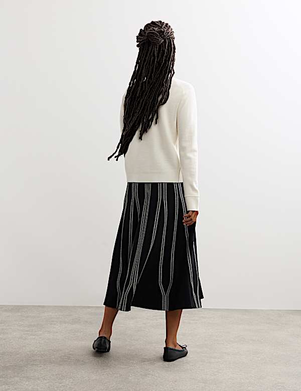 Pure Merino Wool Textured Knitted Jacket - AU