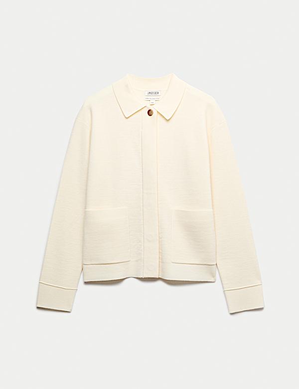 Pure Merino Wool Textured Knitted Jacket - AU