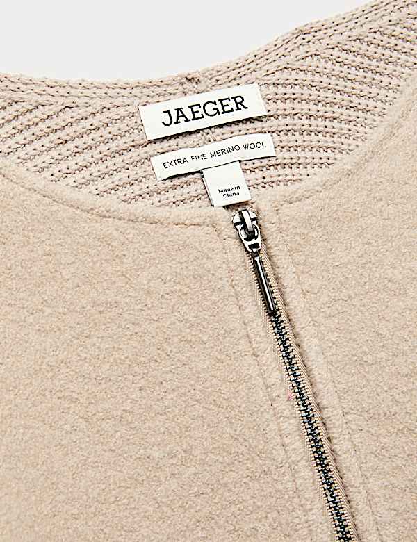 Cardigan 100 % laine m&eacute;rinos c&ocirc;tel&eacute;e &agrave; fermeture zipp&eacute;e - FR