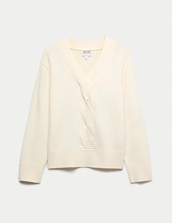 Pure Merino Wool V-Neck Twist Jumper - ES