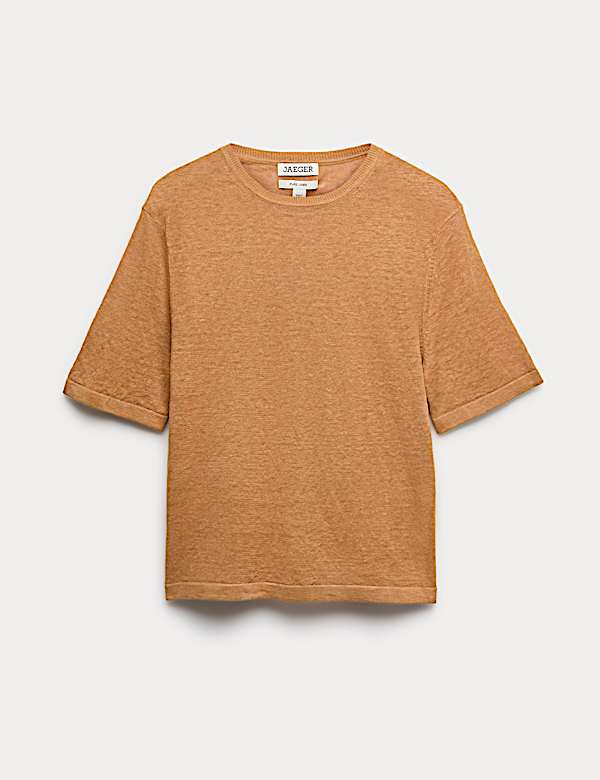 Pure Linen Textured T-Shirt - BE