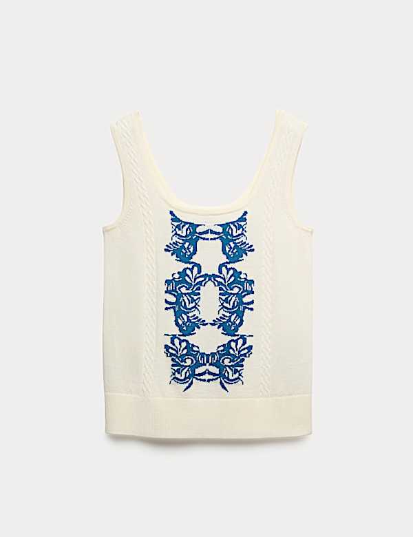 Pure Merino Wool Jacquard Tank Top - IT