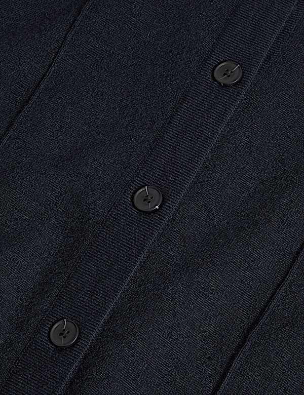 Pure Merino Wool Collared Cardigan - BE