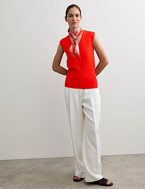 D&eacute;bardeur en maille textur&eacute;e &agrave; col en V - CH