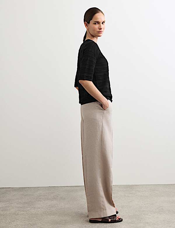 Camiseta de algod&oacute;n de pointelle con cashmere - ES