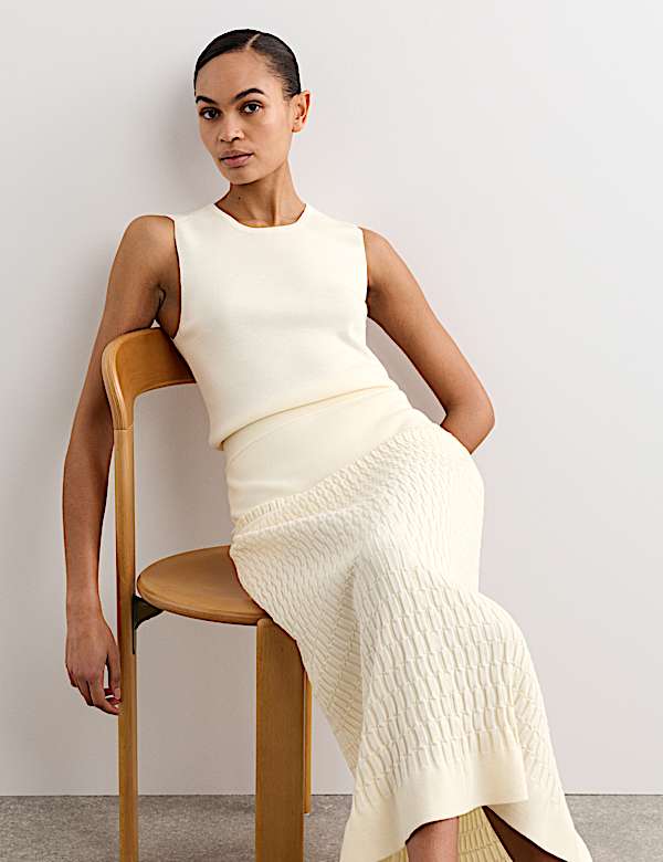 Pure Merino Wool Knitted Vest Top - IT