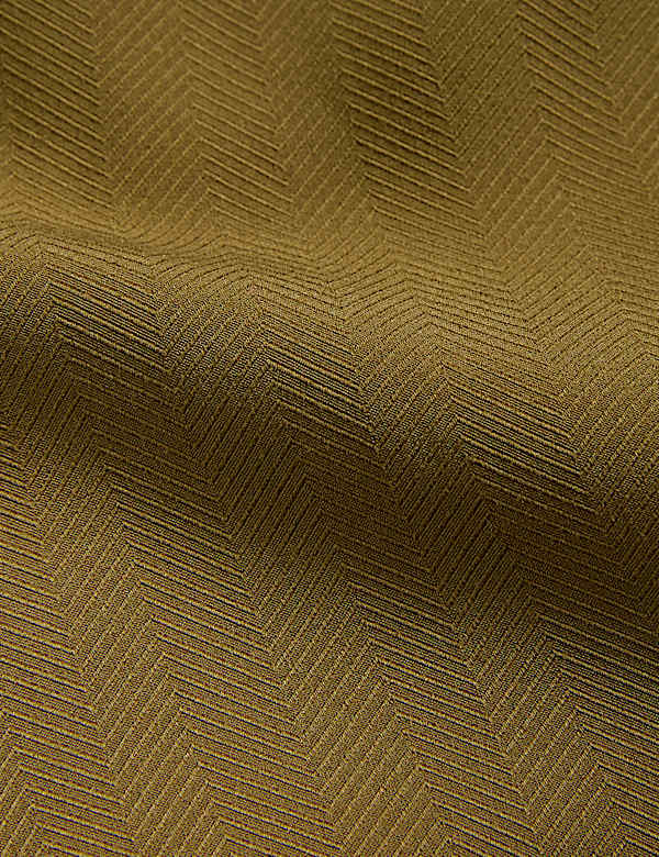 Robe chemise midi plissée sans encolure à motif chevrons et nœud à la taille - CA