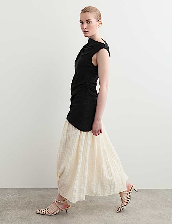 Lyocell Blend Colour Block Maxi Dress - IT