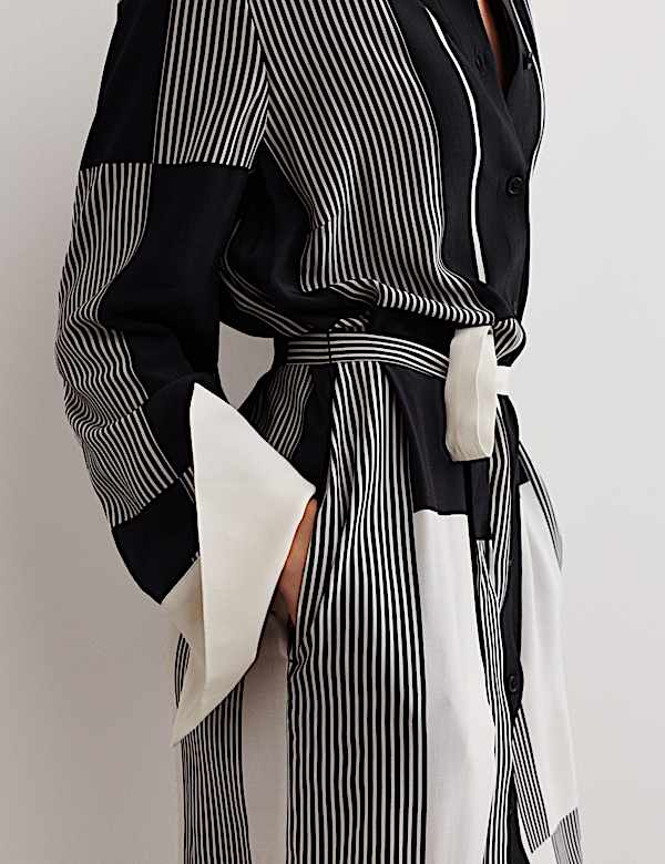 Robe chemise longueur genou avec ceinture et imprimé - CA