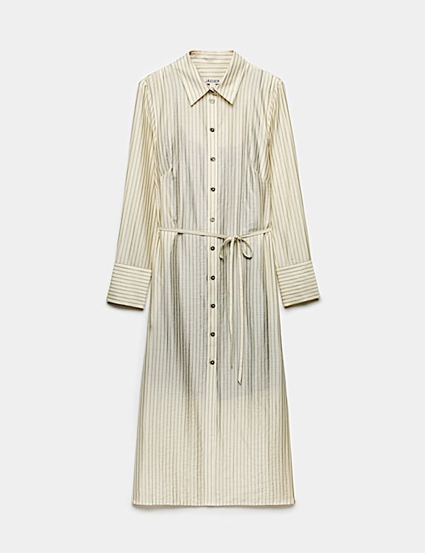 Lyocell Rich Striped Midi Shirt Dress - IT