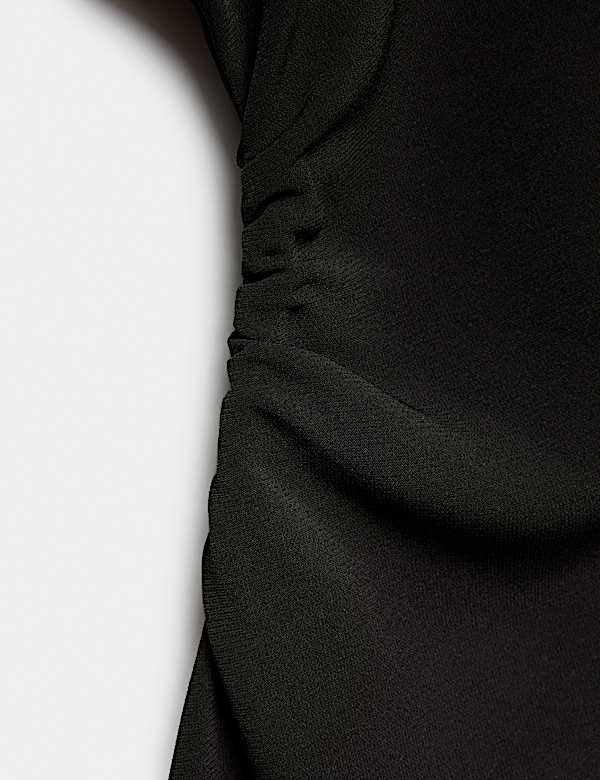 Crepe Ruched Short Waisted Dress - CA