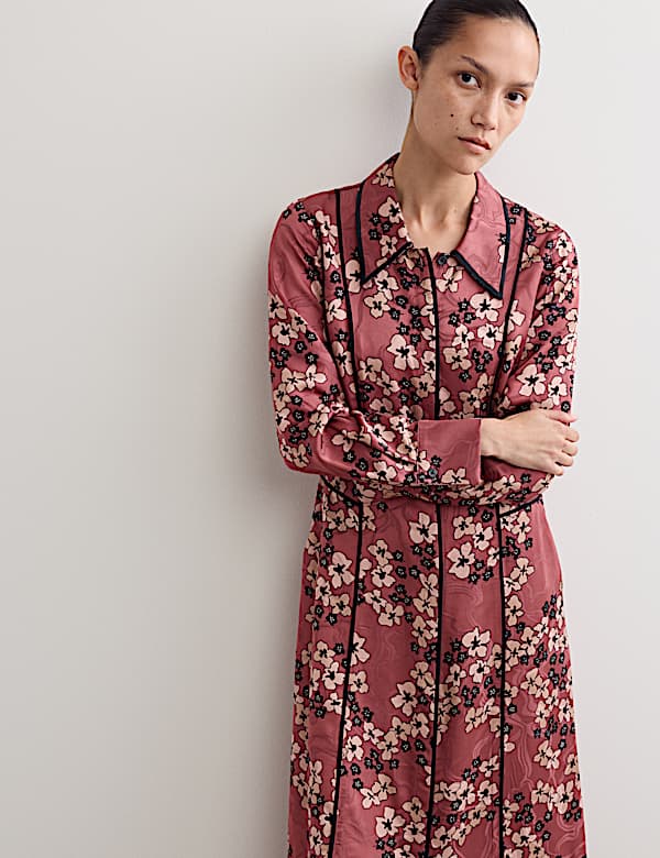 Robe midi style tube à motif fleuri - CA