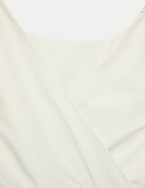 Cotton Blend Pleated Midi Waisted Dress - IT
