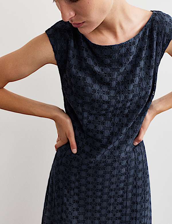 Geometric Lace Midi Dress - NL