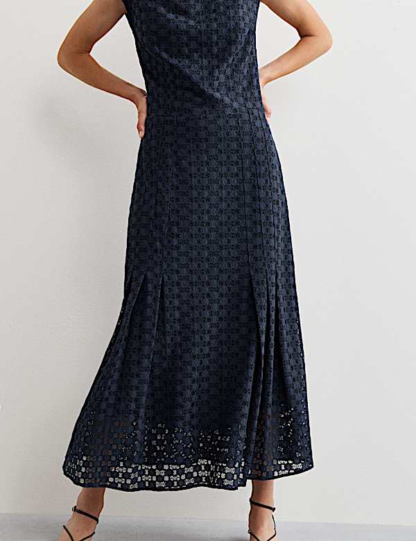 Geometric Lace Midi Dress - NL